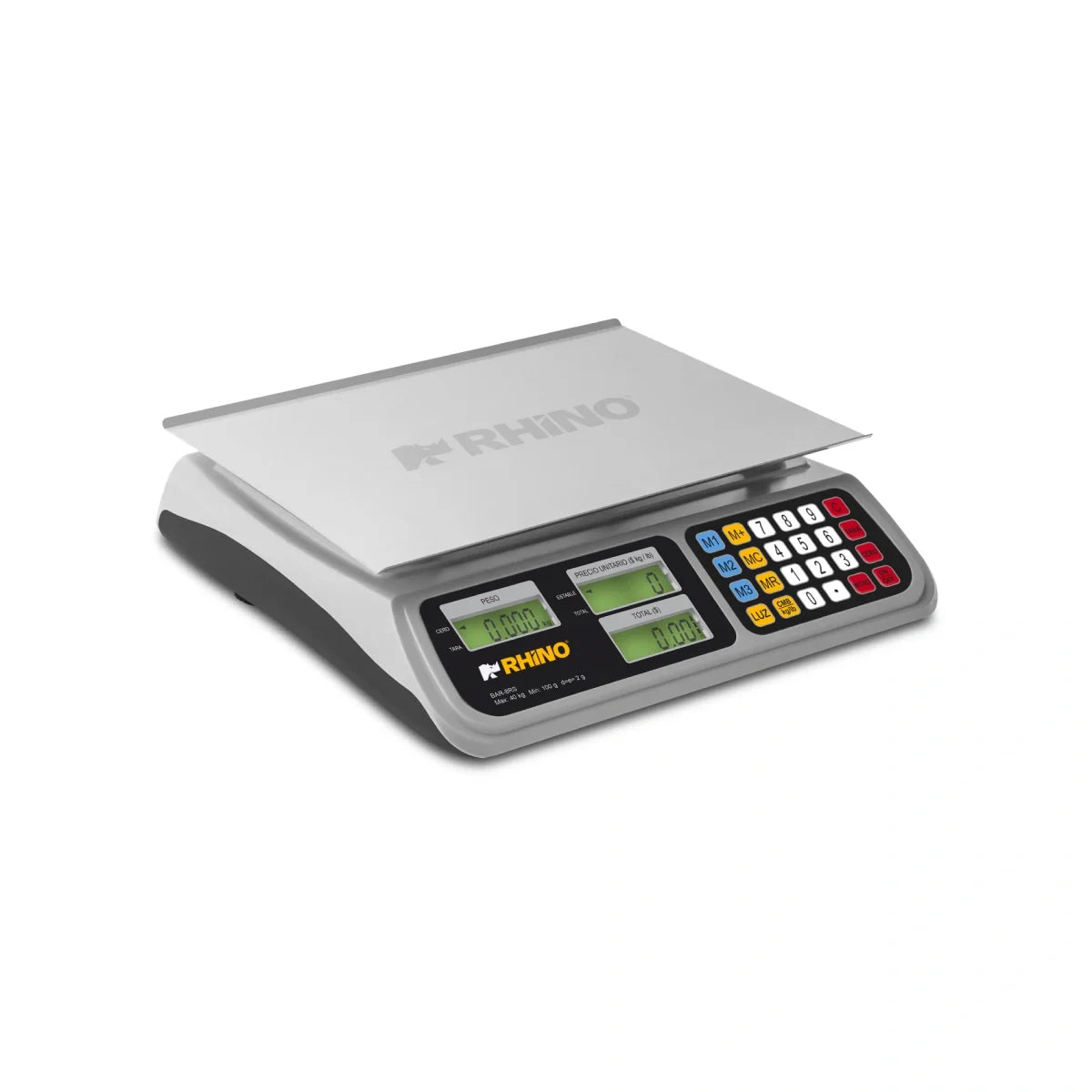 Báscula Electrónica Peso-Precio Con Usb 25 Cm 40 Kg Rhino BAR-8RS