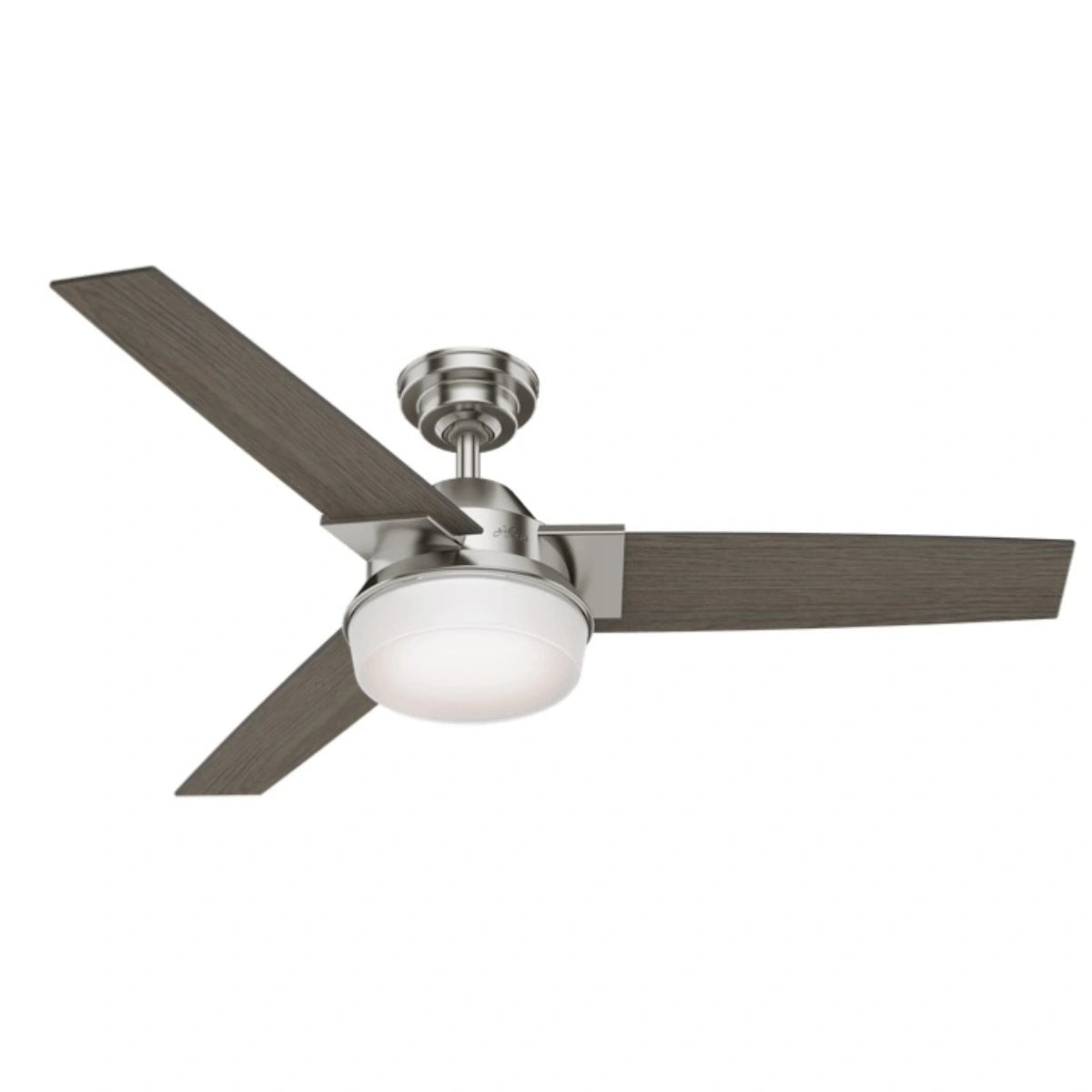 Ventilador De Techo Herus | Níquel | 52 Pulgadas | 3 Aspas | Con Luz | 50042 | HUNTER