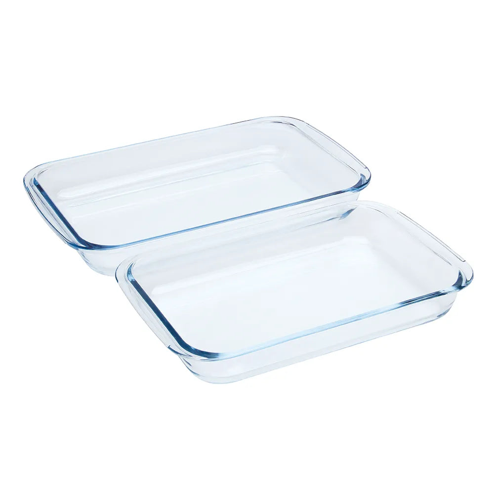 Set 2 Refractarios Rectangulares | Vidrio Borosilicato | Alpro