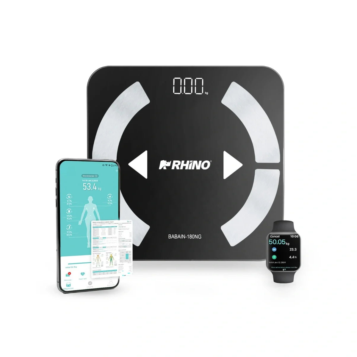 Plataforma De Vidrio Templado 180 Kg Rhino BABAIN-180NG
