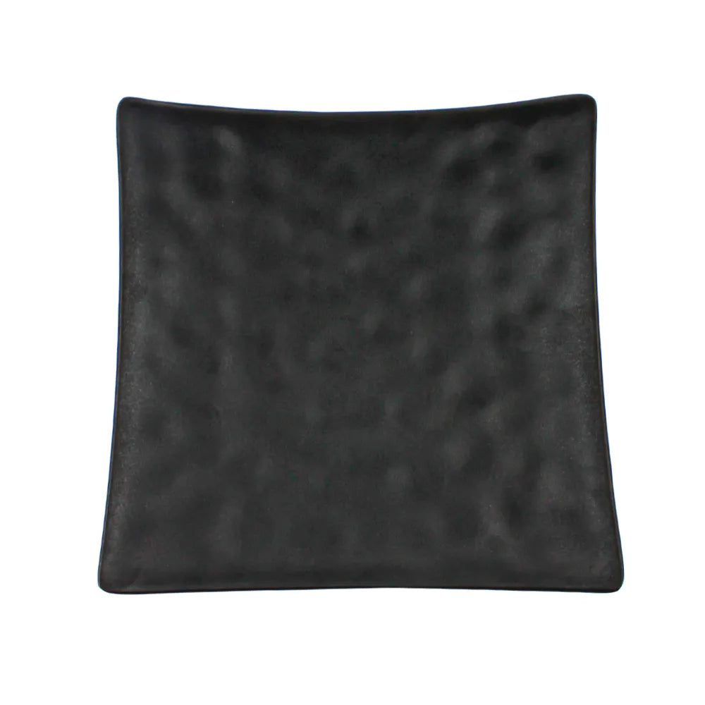 Plato Cuadrado 22 Cms Melamina Negro Concasse MCPLMPC22N