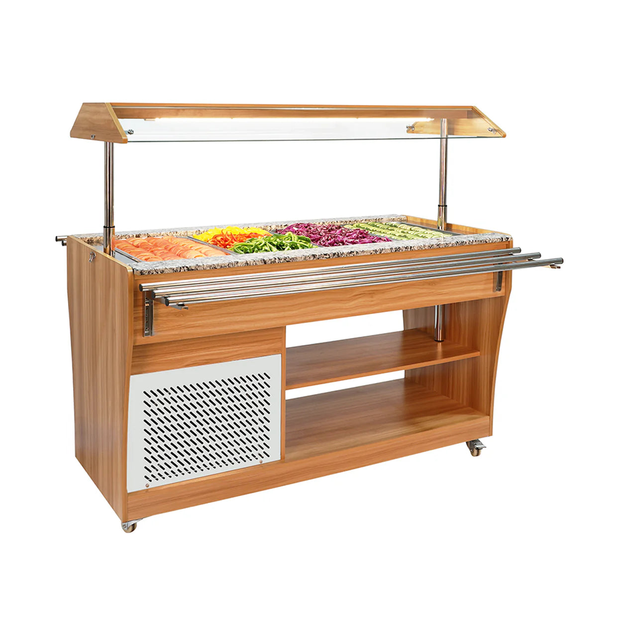 MESA BUFFETERA REFRIGERADA MÓVIL - 4 INSERTOS | RTS-1490L