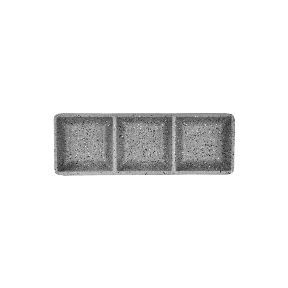 Salsera 3 Compartimento 21X7 Cm Melamina Gris Concasse MCPLMSL3G